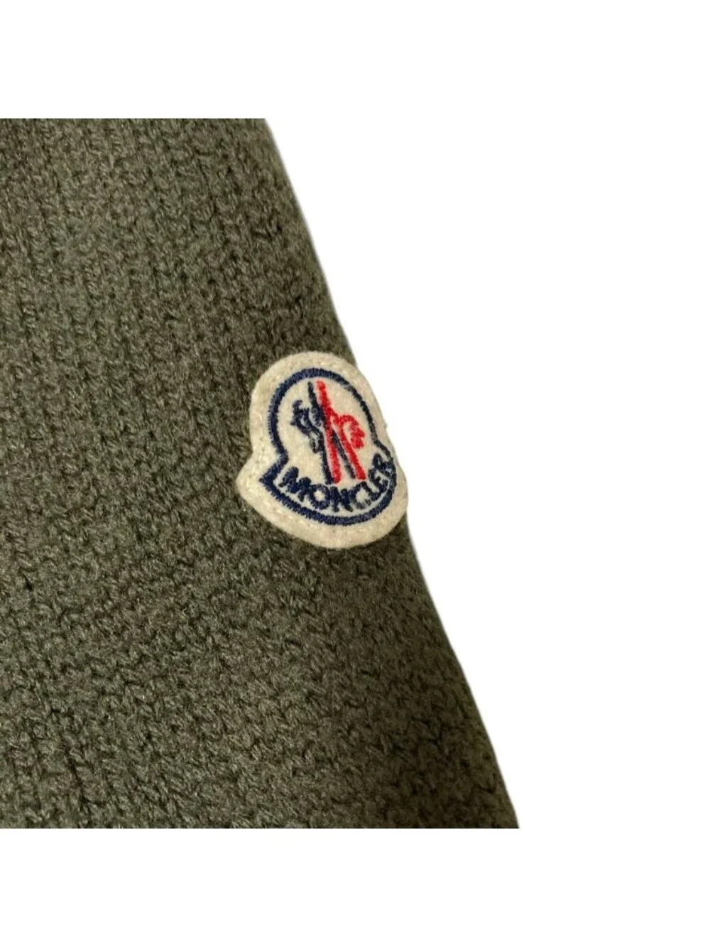 Moncler Hem Ruffle Down Knit Combination Jacket Khaki S